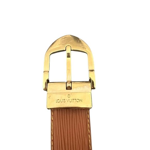 Louis Vuitton Brown Belt with Gold Buckle - Picture 3 of 15